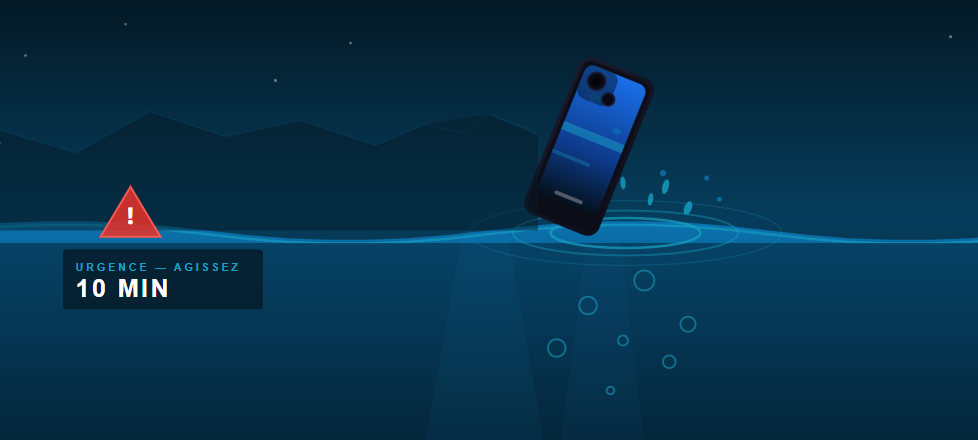 iPhone tombé dans l&rsquo;eau ? Voici quoi faire dans les 10 premières minutes