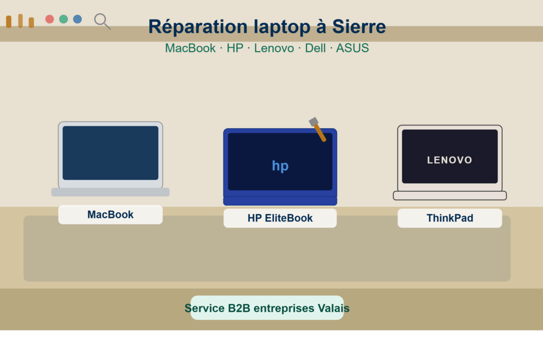 Réparation laptop et ordinateur à Sierre : MacBook, HP, Lenovo